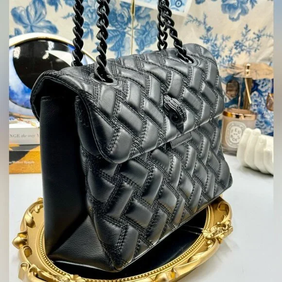 🆕 KURT GEIGER LONDON 🧿 NWOT Kensington Drench Bag, Black - Picture 7 of 16